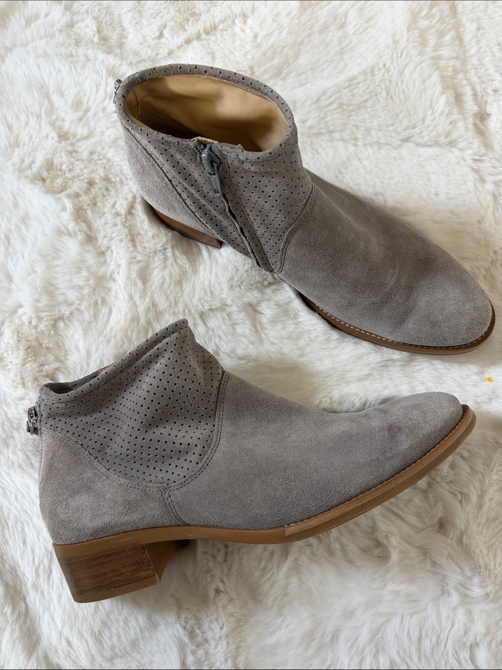 Paul Green Women’s Suede Ankle Bootie in Light Gray